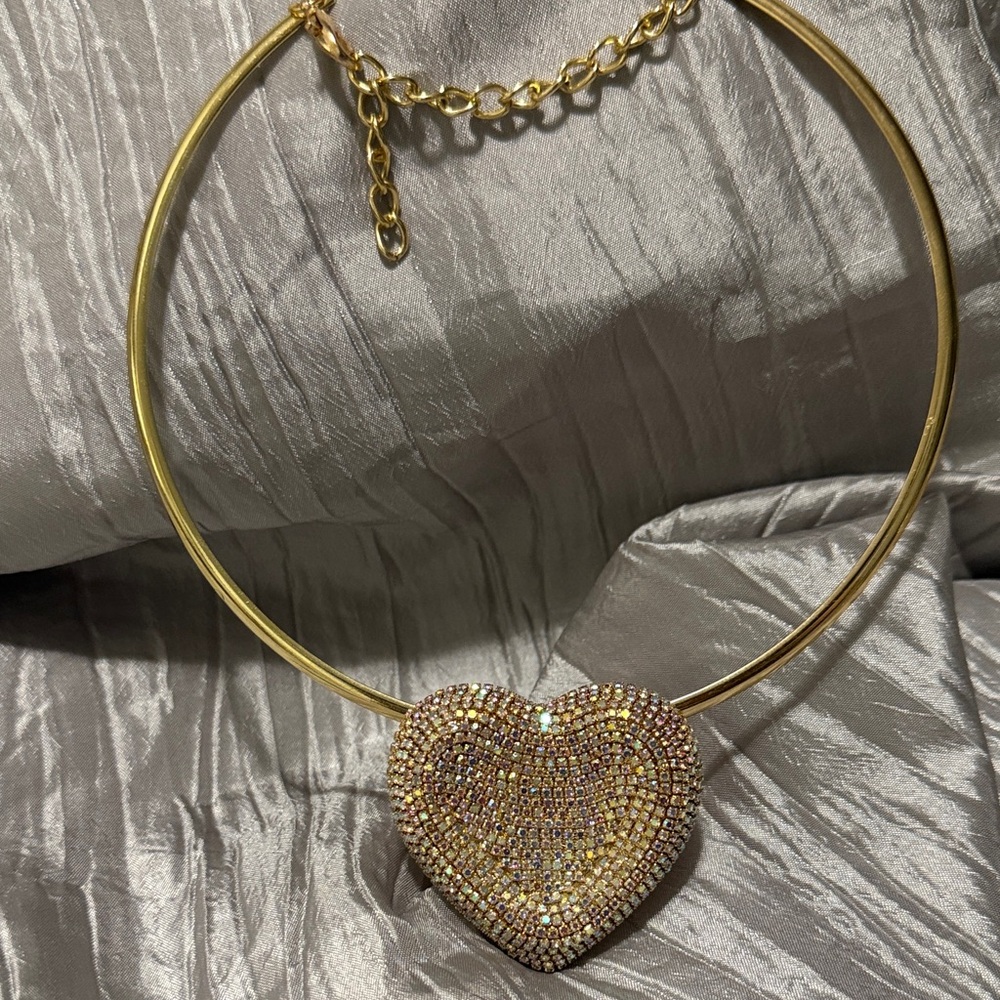 Dazzling Gold Heart Necklace